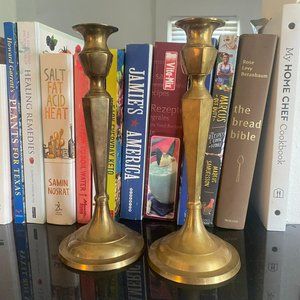 Vintage Brass Candle Holders, Matching Set of 2